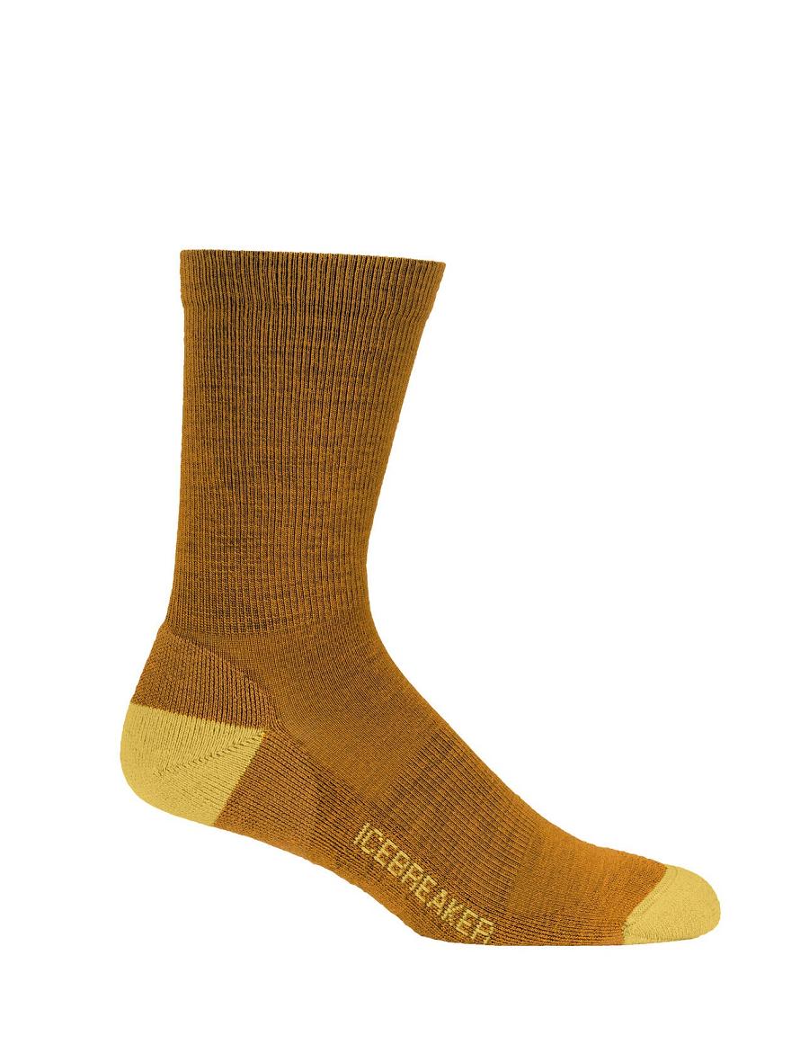 Clove / Silent Gold Men's Icebreaker Merino Lifestyle Light Crew Socks | USA 1047OKIR